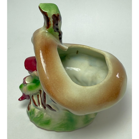 Vintage Pixie Elf Pipe Sitting Under Mushroom House Pottery Planter MCM Kitsch - Picture 2 of 9